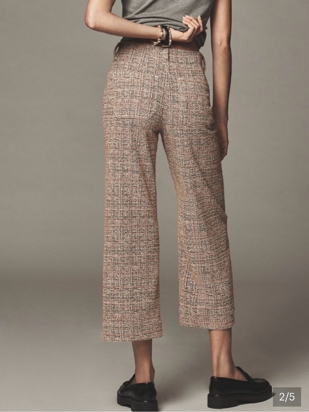 The Colette Tweed Crop Wide-Leg Pants by Maeve - Picture 2 of 5